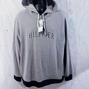 Tommy Hilfiger Men'sPrinted Gray Sleepwear Hoodie